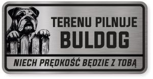 Uwaga pies tabliczka ostrzegawcza 20x10 Buldog Angielski