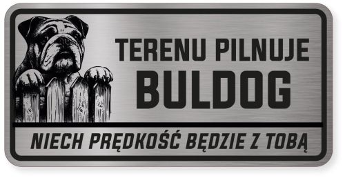 Uwaga pies tabliczka ostrzegawcza 20x10 Buldog Angielski