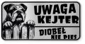 Uwaga pies tabliczka ostrzegawcza 20x10 Buldog Angielski