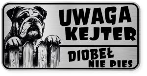 Uwaga pies tabliczka ostrzegawcza 20x10 Buldog Angielski