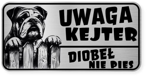 Uwaga pies tabliczka ostrzegawcza 20x10 Buldog Angielski