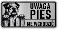 Uwaga pies tabliczka ostrzegawcza 20x10 Buldog Angielski