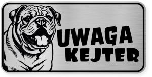 Uwaga pies tabliczka ostrzegawcza 20x10 Buldog Angielski