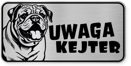 Uwaga pies tabliczka ostrzegawcza 20x10 Buldog Angielski