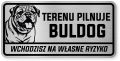 Uwaga pies tabliczka ostrzegawcza 20x10 Buldog Angielski