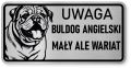 Uwaga pies tabliczka ostrzegawcza 20x10 Buldog Angielski
