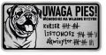 Uwaga pies tabliczka ostrzegawcza 20x10 Buldog Angielski
