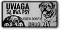 Uwaga pies tabliczka ostrzegawcza 20x10 Buldog Angielski