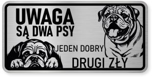 Uwaga pies tabliczka ostrzegawcza 20x10 Buldog Angielski