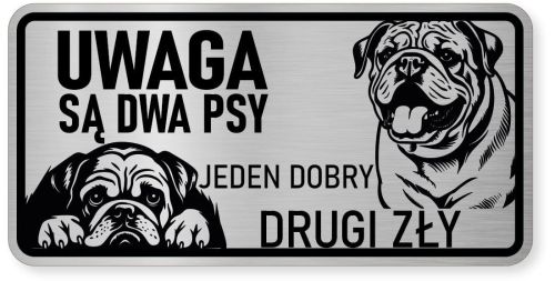 Uwaga pies tabliczka ostrzegawcza 20x10 Buldog Angielski