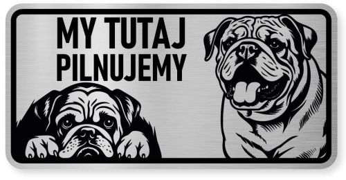 Uwaga pies tabliczka ostrzegawcza 20x10 Buldog Angielski