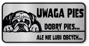 Uwaga pies tabliczka ostrzegawcza 20x10 Buldog Angielski