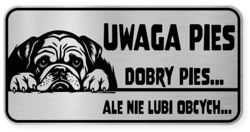 Uwaga pies tabliczka ostrzegawcza 20x10 Buldog Angielski