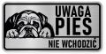 Uwaga pies tabliczka ostrzegawcza 20x10 Buldog Angielski