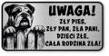 Uwaga pies tabliczka ostrzegawcza 20x10 Buldog Angielski
