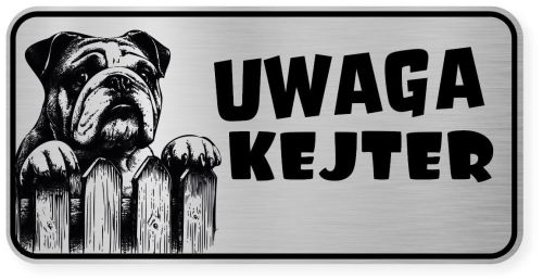 Uwaga pies tabliczka ostrzegawcza 20x10 Buldog Angielski