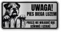 Uwaga pies tabliczka ostrzegawcza 20x10 Buldog Angielski