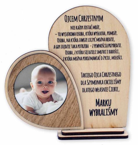 Statuetka serduszko - Prośba o zostanie Chrzestnym