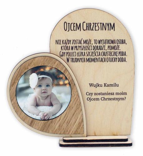 Statuetka serduszko - Prośba o zostanie Matką Chrzestną, Ojcem Chrzestnym