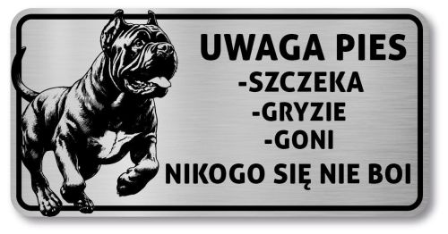 Tabliczka Uwaga pies Cane Corso 20x10