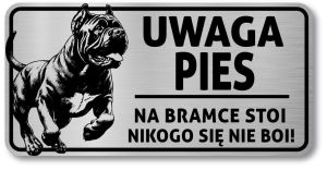Tabliczka Uwaga pies Cane Corso 20x10