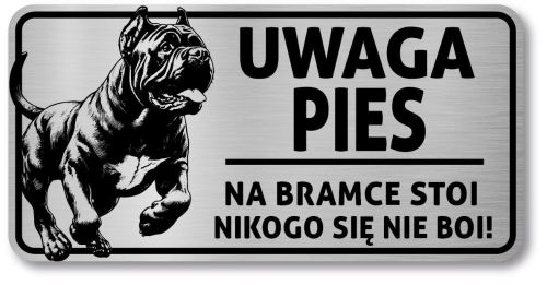 Tabliczka Uwaga pies Cane Corso 20x10