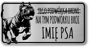 Tabliczka Uwaga pies Cane Corso 20x10