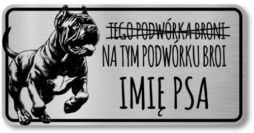 Tabliczka Uwaga pies Cane Corso 20x10