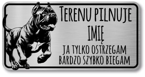 Tabliczka Uwaga pies Cane Corso 20x10