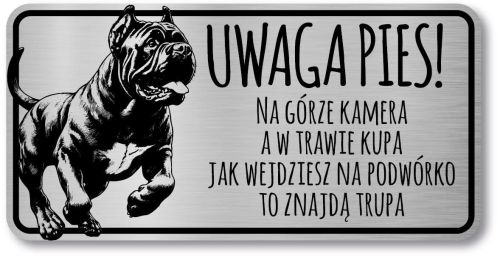 Tabliczka Uwaga pies Cane Corso 20x10