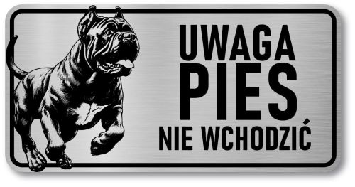 Tabliczka Uwaga pies Cane Corso 20x10