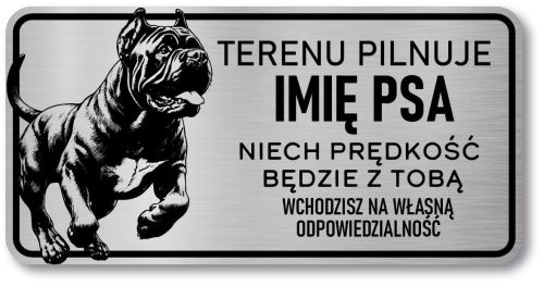 Tabliczka Uwaga pies Cane Corso 20x10