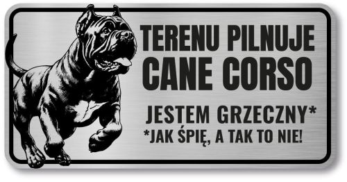 Tabliczka Uwaga pies Cane Corso 20x10