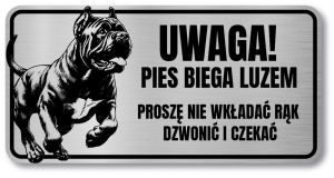Tabliczka Uwaga pies Cane Corso 20x10