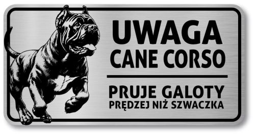 Tabliczka Uwaga pies Cane Corso 20x10