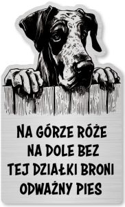 Tabliczka Uwaga pies Dog NIemiecki 25x15