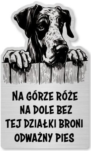 Tabliczka Uwaga pies Dog NIemiecki 25x15