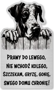 Tabliczka Uwaga pies Dog NIemiecki 25x15
