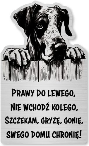 Tabliczka Uwaga pies Dog NIemiecki 25x15