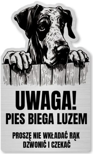 Tabliczka Uwaga pies Dog NIemiecki 25x15