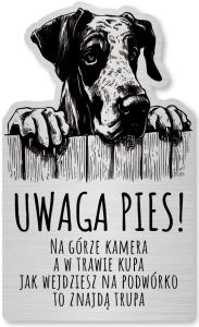Tabliczka Uwaga pies Dog NIemiecki 25x15
