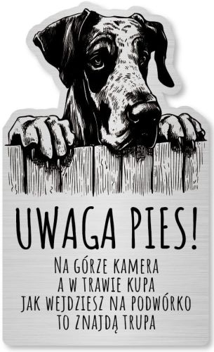 Tabliczka Uwaga pies Dog NIemiecki 25x15