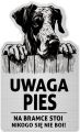 Tabliczka Uwaga pies Dog NIemiecki 25x15