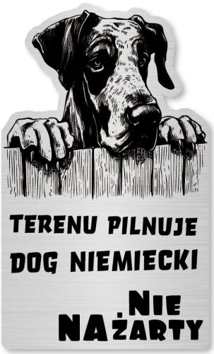 Tabliczka Uwaga pies Dog NIemiecki 25x15
