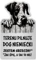 Tabliczka Uwaga pies Dog NIemiecki 25x15