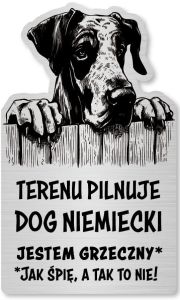 Tabliczka Uwaga pies Dog NIemiecki 25x15