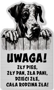 Tabliczka Uwaga pies Dog NIemiecki 25x15