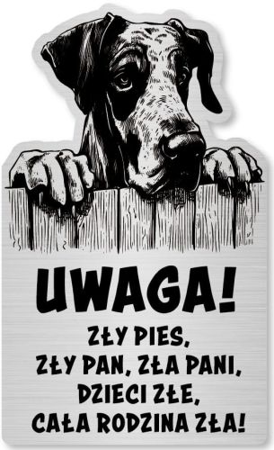 Tabliczka Uwaga pies Dog NIemiecki 25x15