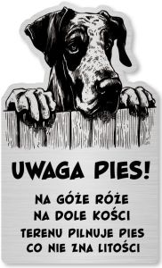 Tabliczka Uwaga pies Dog NIemiecki 25x15