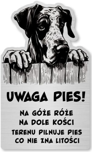 Tabliczka Uwaga pies Dog NIemiecki 25x15